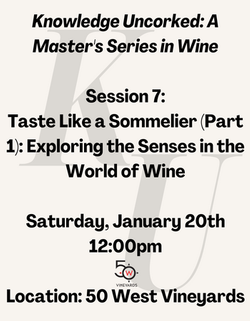 Taste Like a Sommelier Session #1: Exploring the Senses in the World of Wine (12:00pm)